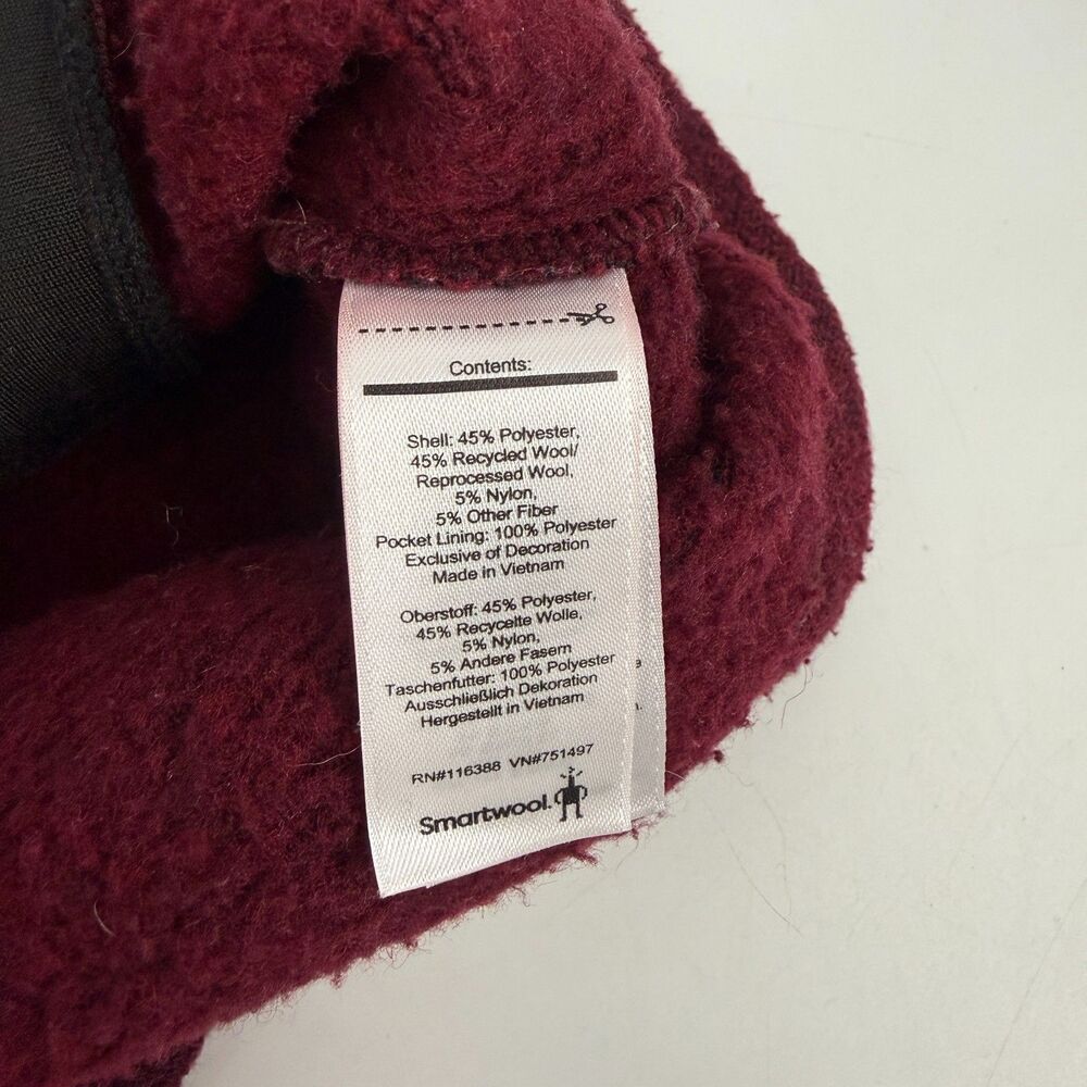 Smartwool Hudson Trail Full Zip Fleece Hoodie Sweater Wool Burgundy Womens Small - Picture 7 of 11